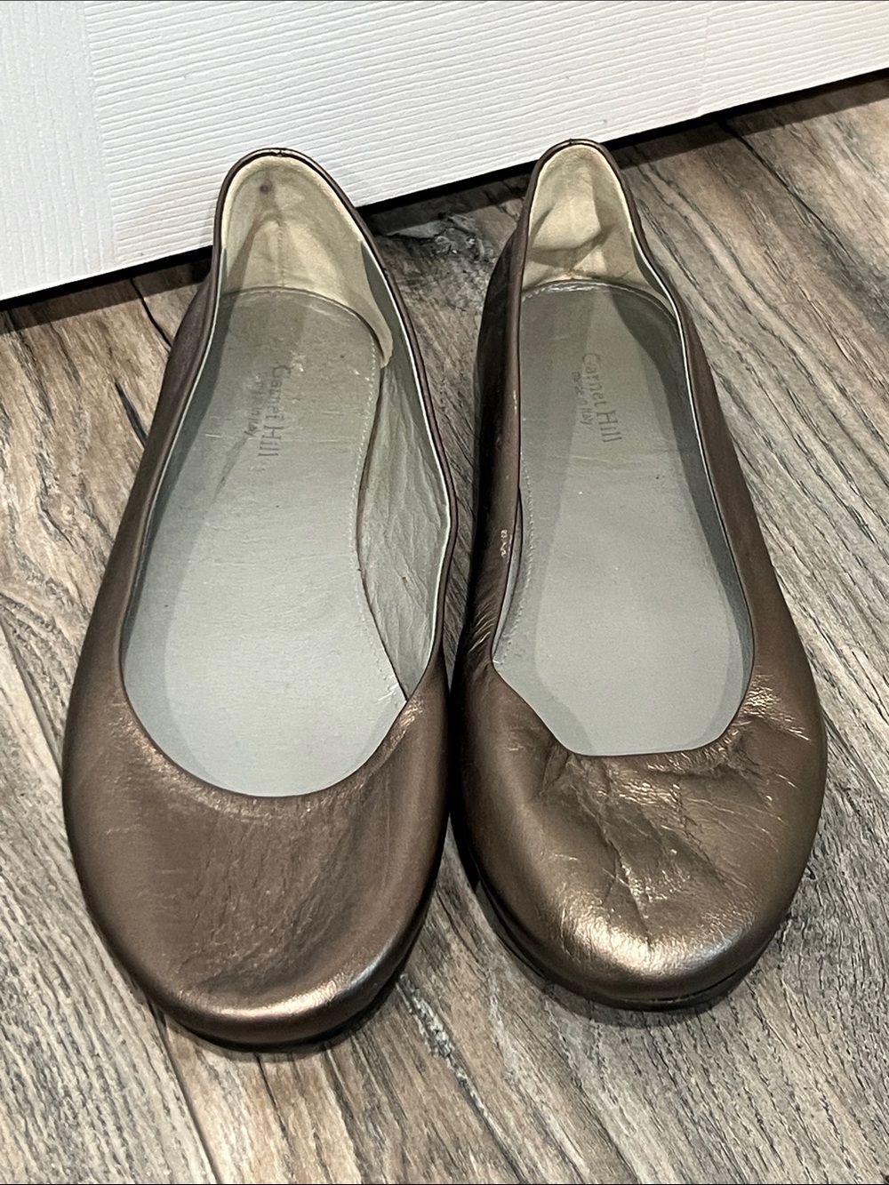 Garnet Hill Metallic Bronze Ballet Flats